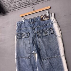Y2K Baggy Noiz Jeans Embroidered Patchwork Skater Jeans Size 34